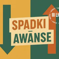 Grafika ilustruje spadki i awanse w III lidze. Strzałka w górę symbolizuje awanse, a w dół spadki.