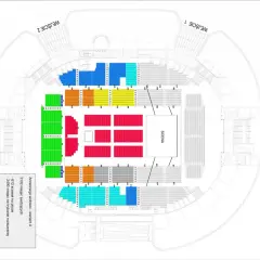 Stadion gdańsk sektory: schemat rozmieszczenia miejsc siedzących i sceny. Widoczne wejścia 1 i 2.